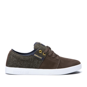 Supra Mens STACKS II Low Top Shoes Demitasse/Navy/white | US-16277